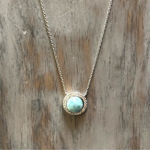 Larimar CZ Sterling Silver Necklace